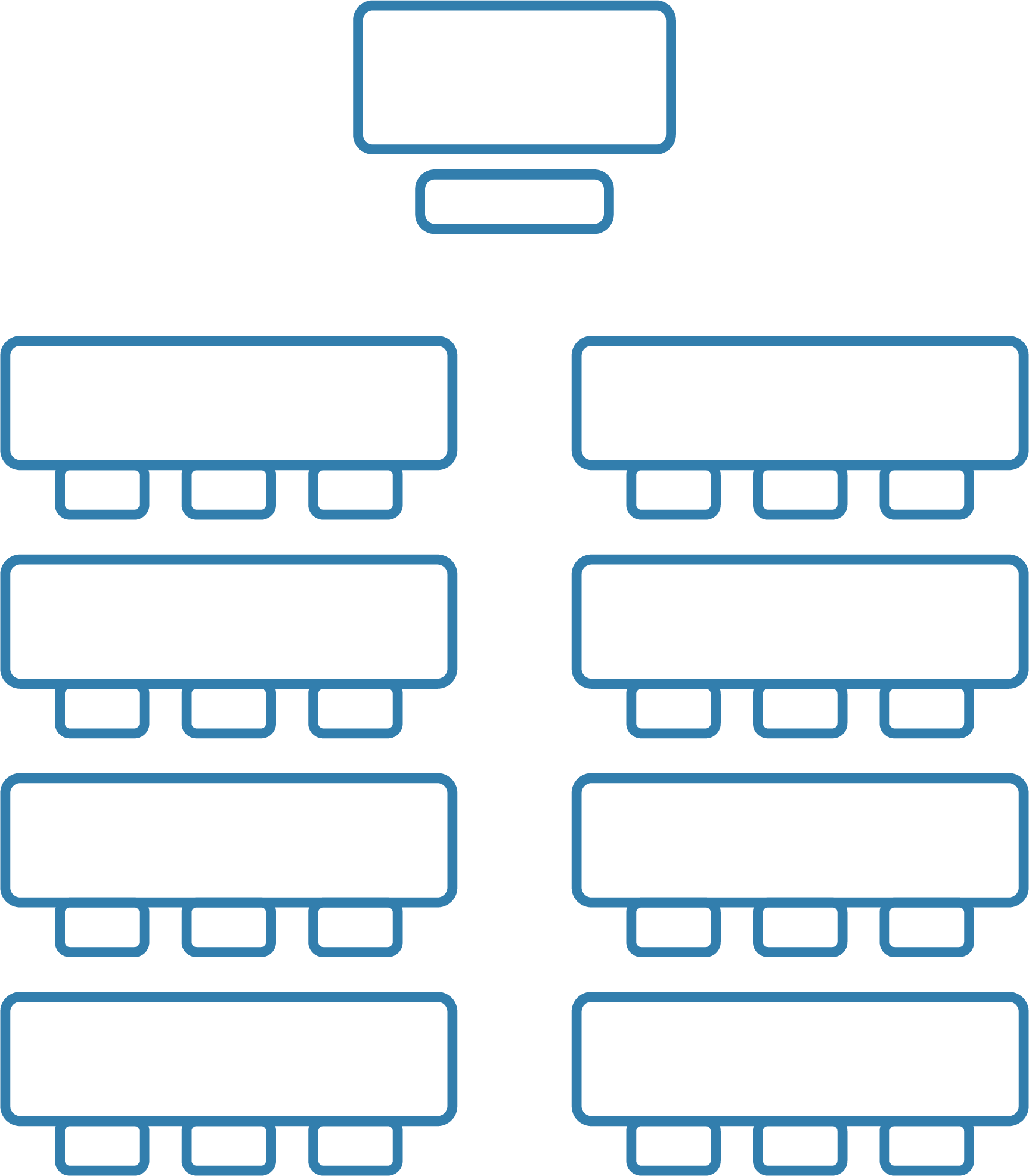 Classroom style room setup diagram